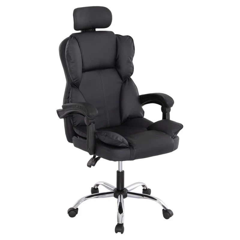 ΚΑΡΕΚΛΑ ΓΡΑΦΕΙΟΥ OCTAVIUS HM1202 ΜΑΥΡΟ PVC & NYLON-ΜΕΤΑΛ.ΧΡΩΜΙΟ ΒΑΣΗ 52x55x128Υεκ