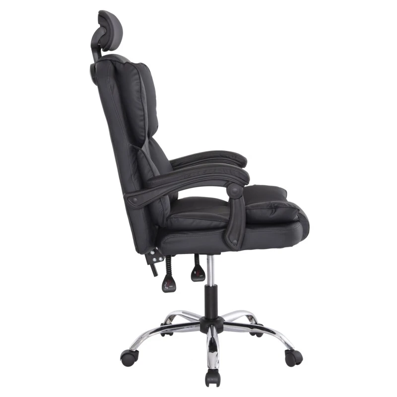ΚΑΡΕΚΛΑ ΓΡΑΦΕΙΟΥ OCTAVIUS HM1202 ΜΑΥΡΟ PVC & NYLON-ΜΕΤΑΛ.ΧΡΩΜΙΟ ΒΑΣΗ 52x55x128Υεκ
