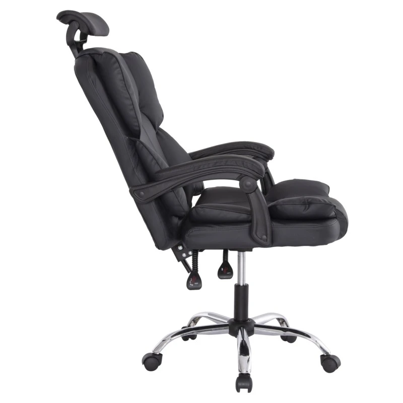 ΚΑΡΕΚΛΑ ΓΡΑΦΕΙΟΥ OCTAVIUS HM1202 ΜΑΥΡΟ PVC & NYLON-ΜΕΤΑΛ.ΧΡΩΜΙΟ ΒΑΣΗ 52x55x128Υεκ