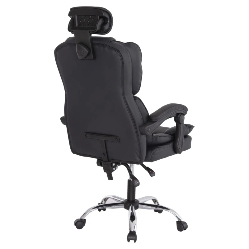 ΚΑΡΕΚΛΑ ΓΡΑΦΕΙΟΥ OCTAVIUS HM1202 ΜΑΥΡΟ PVC & NYLON-ΜΕΤΑΛ.ΧΡΩΜΙΟ ΒΑΣΗ 52x55x128Υεκ