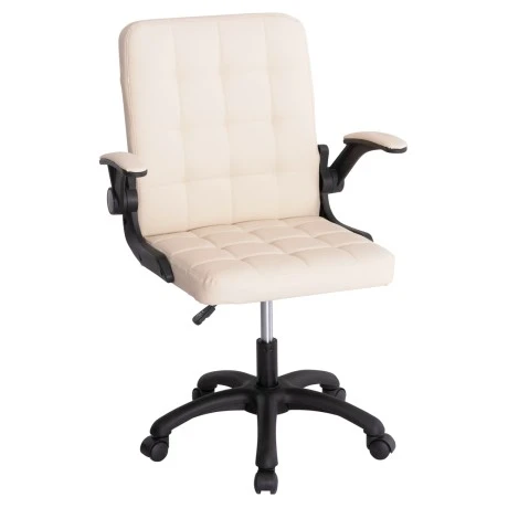ΚΑΡΕΚΛΑ ΓΡΑΦΕΙΟΥ PORTIMA HM1197.04 ΜΠΕΖ PVC-ΜΑΥΡΟΣ ΣΚΕΛΕΤΟΣ & ΒΑΣΗ 66.5x57x97Υεκ
