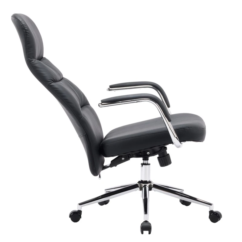 ΚΑΡΕΚΛΑ ΓΡΑΦΕΙΟΥ TEETER HM18355.01 ΜΑΥΡΟ PU ΔΕΡΜΑ--ΒΑΣΗ ΧΡΩΜΙΟΥ 67x66x121Υεκ