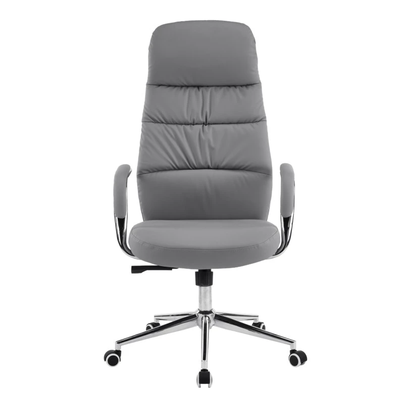 ΚΑΡΕΚΛΑ ΓΡΑΦΕΙΟΥ TEETER HM18355.10 ΓΚΡΙ PU ΔΕΡΜΑ--ΒΑΣΗ ΧΡΩΜΙΟΥ 67x66x121Υεκ