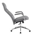 ΚΑΡΕΚΛΑ ΓΡΑΦΕΙΟΥ TEETER HM18355.10 ΓΚΡΙ PU ΔΕΡΜΑ--ΒΑΣΗ ΧΡΩΜΙΟΥ 67x66x121Υεκ
