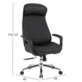 ΚΑΡΕΚΛΑ ΓΡΑΦΕΙΟΥ PREMIUM VELUM HM1233.01 ΜΑΥΡΟ PU--ΒΑΣΗ ΧΡΩΜΙΟΥ 71x69x116-122Υεκ.