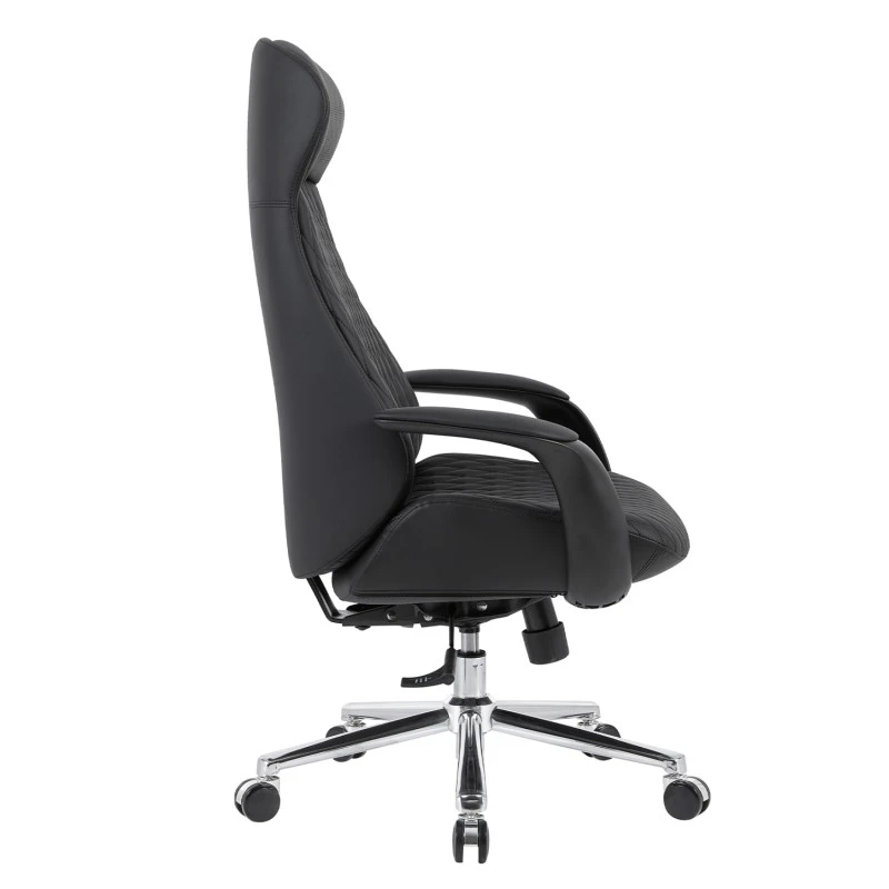ΚΑΡΕΚΛΑ ΓΡΑΦΕΙΟΥ PREMIUM VELUM HM1233.01 ΜΑΥΡΟ PU--ΒΑΣΗ ΧΡΩΜΙΟΥ 71x69x116-122Υεκ.