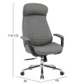 ΚΑΡΕΚΛΑ ΓΡΑΦΕΙΟΥ PREMIUM VELUM HM1233.10 ΓΚΡΙ PU--ΒΑΣΗ ΧΡΩΜΙΟΥ 71x69x116-122Υεκ.