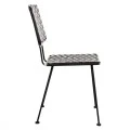 ΚΑΡΕΚΛΑ ΜΕΤΑΛΛΙΚΗ ALLEGRA HM5693 ΜΕ WICKER ΜΑΥΡΟ-ΛΕΥΚΟ 46x56x88Υ εκ.