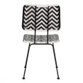 ΚΑΡΕΚΛΑ ΜΕΤΑΛΛΙΚΗ ALLEGRA HM5693 ΜΕ WICKER ΜΑΥΡΟ-ΛΕΥΚΟ 46x56x88Υ εκ.