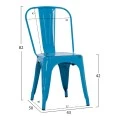 ΚΑΡΕΚΛΑ ΜΕΤΑΛΛΙΚΗ MELITA-PRO HM8641.48 ΜΠΛΕ 44x47x84.5Υεκ.