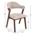 ΚΑΡΕΚΛΑ RIDER HM9734.02 RUBBERWOOD ΣΕ ΚΑΡΥΔΙ-ΥΦΑΣΜΑ ΕΚΡΟΥ 59x59x83Yεκ.