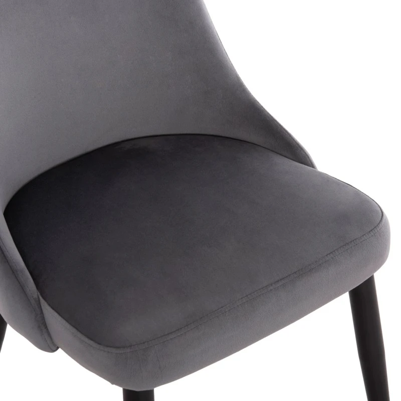 ΚΑΡΕΚΛΑ SERENITY HM8527.11 ΒΕΛΟΥΔΟ ΓΚΡΙ ΜΕ ΜΑΥΡΑ ΜΕΤΑΛΛΙΚΑ ΠΟΔΙΑ 51x54x83,5Υεκ.