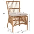 ΚΑΡΕΚΛΑ THALIN HM9834 RATTAN ΣΕ ΦΥΣΙΚΟ-ΜΑΞΙΛΑΡΙ ΣΕ ΛΕΥΚΟ 53x58x91Υεκ.