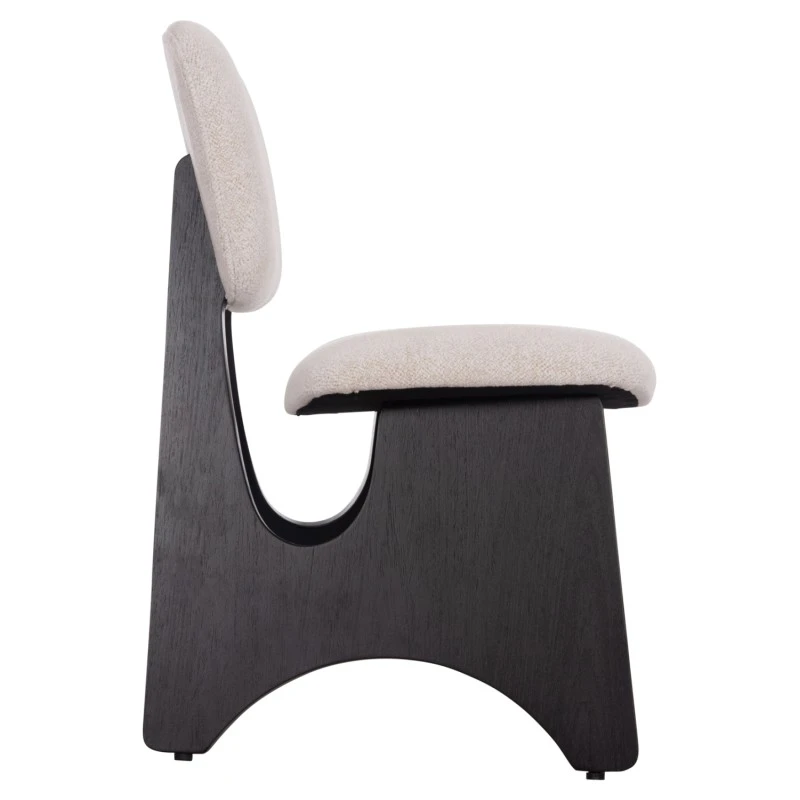 ΚΑΡΕΚΛΑ ΤΡΑΠΕΖΑΡΙΑΣ BELLISI HM18248.02 ΕΚΡΟΥ ΥΦΑΣΜΑ-PLYWOOD ΣΕ ΜΑΥΡΟ 53x56x78Υεκ.