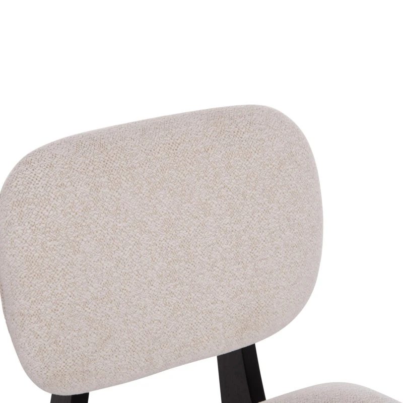 ΚΑΡΕΚΛΑ ΤΡΑΠΕΖΑΡΙΑΣ BELLISI HM18248.02 ΕΚΡΟΥ ΥΦΑΣΜΑ-PLYWOOD ΣΕ ΜΑΥΡΟ 53x56x78Υεκ.