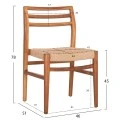 ΚΑΡΕΚΛΑ ΤΡΑΠΕΖΑΡΙΑΣ HERRIN HM18231 ΞΥΛΟ TEAK-ΣΧΟΙΝΙ VIRO 46x51x78Υεκ.