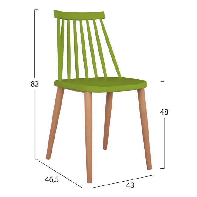 ΚΑΡΕΚΛΑ ΤΡΑΠΕΖΑΡΙΑΣ HM8052.08 VANESSA ΠΡΑΣΙΝΗ ΜΕ ΜΕΤΑΛΛΙΚΑ ΠΟΔΙΑ 42,5x47x81,5 εκ.