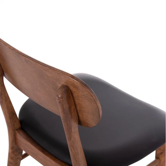 KΑΡΕΚΛΑ ΤΡΑΠΕΖΑΡΙΑΣ SEKOR HM9945.03 ΚΑΡΥΔΙ RUBBERWOOD-ΜΑΥΡΟ PU 51x48x79Υεκ