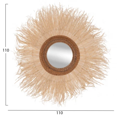 ΚΑΘΡΕΠΤΗΣ ΤΟΙΧΟΥ ΣΤΡΟΓΓΥΛΟΣ ΜΕ ΙΝΕΣ ΣΙΖΑΛ ΣΕ ΦΥΣΙΚΟ ΧΡΩΜΑ 110x4x110Yεκ.HM7744