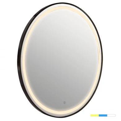 ΚΑΘΡΕΠΤΗΣ ΤΟΙΧΟΥ ΣΤΡΟΓΓΥΛΟΣ ROUNDER HM4503.01 ΑΛΟΥΜΙΝΙΟ ΣΕ ΜΑΥΡΟ-ΦΩΤΙΣΜΟΣ LED Φ80εκ.