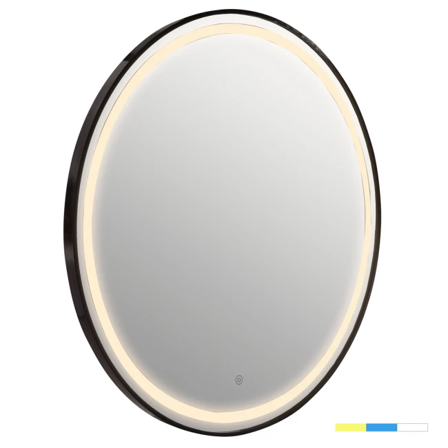 ΚΑΘΡΕΠΤΗΣ ΤΟΙΧΟΥ ΣΤΡΟΓΓΥΛΟΣ ROUNDER HM4503.01 ΑΛΟΥΜΙΝΙΟ ΣΕ ΜΑΥΡΟ-ΦΩΤΙΣΜΟΣ LED Φ80εκ.