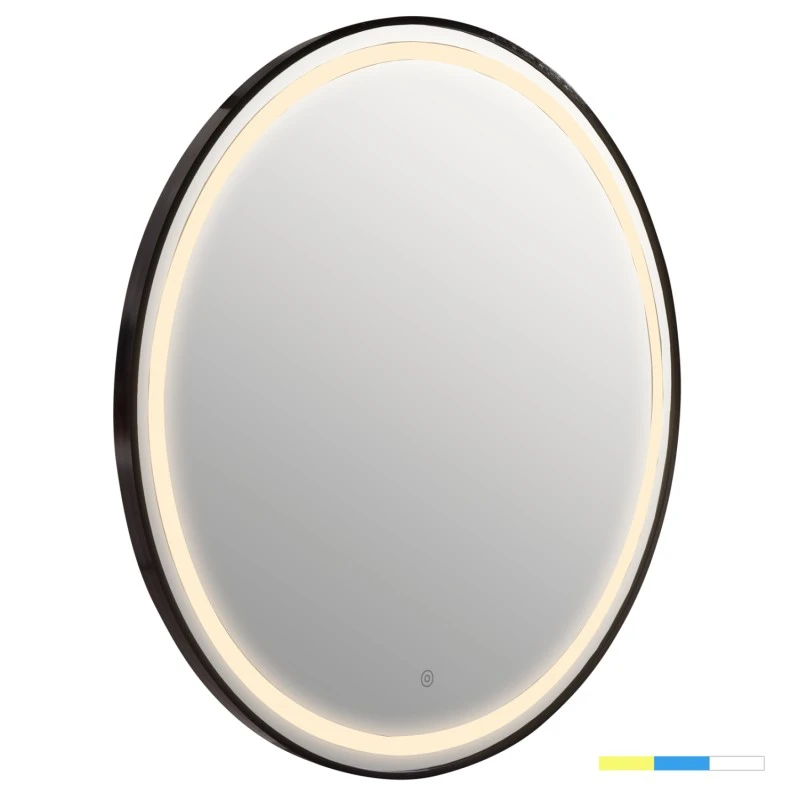 ΚΑΘΡΕΠΤΗΣ ΤΟΙΧΟΥ ΣΤΡΟΓΓΥΛΟΣ ROUNDER HM4503.01 ΑΛΟΥΜΙΝΙΟ ΣΕ ΜΑΥΡΟ-ΦΩΤΙΣΜΟΣ LED Φ80εκ.