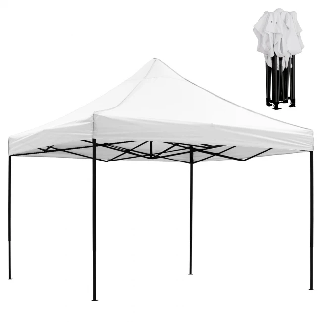 ΚΙΟΣΚΙ/GAZEBO MATTHEW HM6310 ΠΤΥΣΣΟΜΕΝΟ-ΣΚΕΛΕΤΟΣ ΜΕΤΑΛ.ΜΑΥΡΟΣ-ΛΕΥΚΟ ΥΦΑΣΜΑ 3x3x3,10Yμ