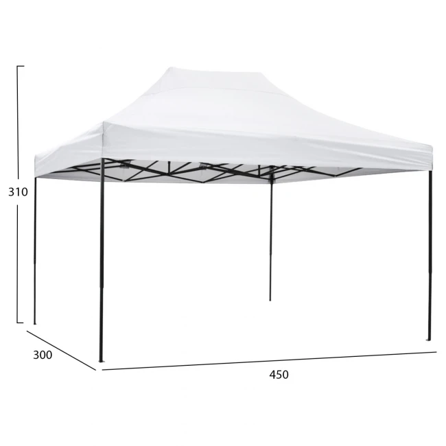 ΚΙΟΣΚΙ/GAZEBO MATTHEW HM6311 ΠΤΥΣΣΟΜΕΝΟ-ΣΚΕΛΕΤΟΣ ΜΕΤΑΛ.ΜΑΥΡΟΣ-ΛΕΥΚΟ ΥΦΑΣΜΑ 3x4,5x3,10Yμ