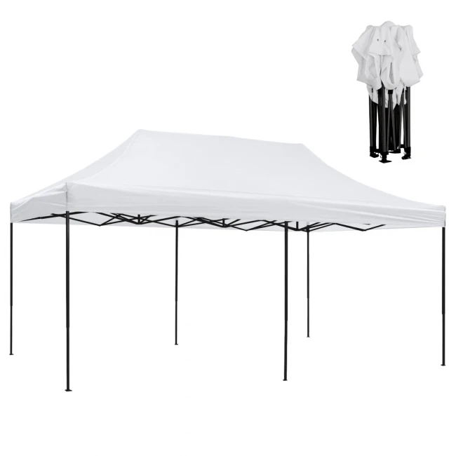 ΚΙΟΣΚΙ/GAZEBO MATTHEW HM6312 ΠΤΥΣΣΟΜΕΝΟ-ΣΚΕΛΕΤΟΣ ΜΕΤΑΛ.ΜΑΥΡΟΣ-ΛΕΥΚΟ ΥΦΑΣΜΑ 3x6x3,10Yμ