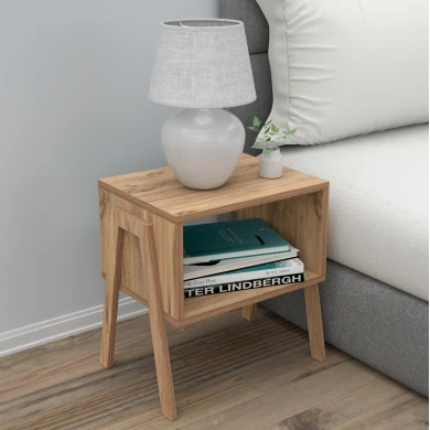 ΚΟΜΟΔΙΝΟ JAKE HM18182.04 ΜΕΛΑΜΙΝΗ ΣΕ ΦΥΣΙΚΟ ΞΥΛΟΥ 48x35x49Υεκ.