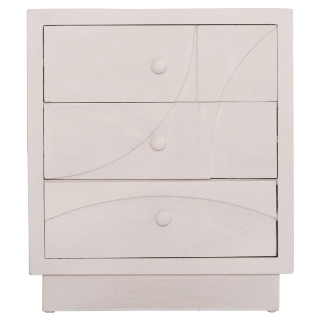 ΚΟΜΟΔΙΝΟ ΣΕΙΡΑ SANTORINI HM18047 MDF ΣΕ ΥΠΟΛΕΥΚΟ ΧΡΩΜΑ-3 ΣΥΡΤΑΡIA 48x38x55,5Υεκ.