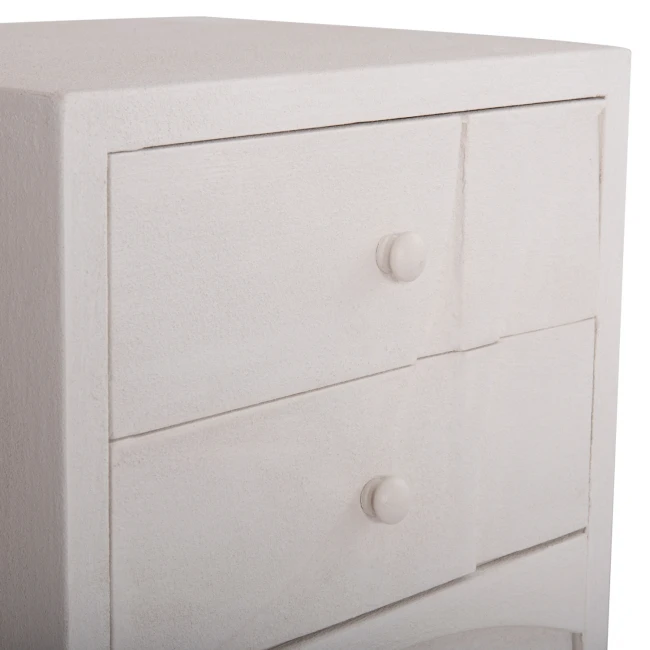 ΚΟΜΟΔΙΝΟ ΣΕΙΡΑ SANTORINI HM18047 MDF ΣΕ ΥΠΟΛΕΥΚΟ ΧΡΩΜΑ-3 ΣΥΡΤΑΡIA 48x38x55,5Υεκ.