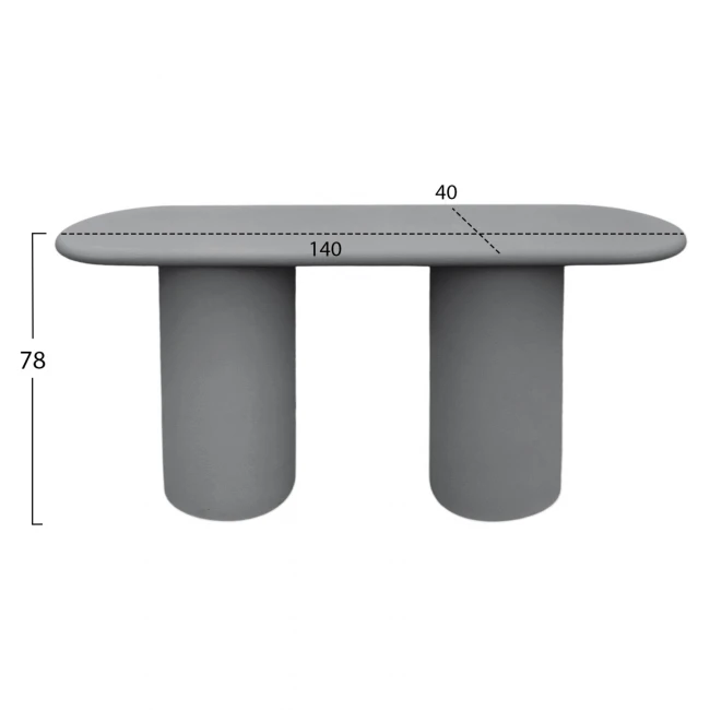 ΚΟΝΣΟΛΑ KENJI HM6584.01 FIBER CEMENT ΣΕ ΓΚΡΙ--140x40x77Υεκ.