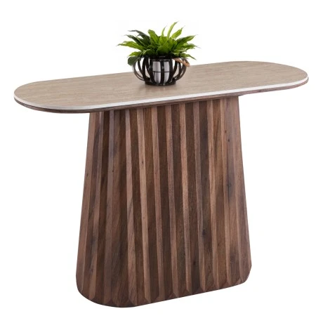 ΚΟΝΣΟΛΑ WALDEN HM18439 ΚΕΡΑΜΙΚΟ TOP ΤΡΑΒΕΡΤΙΝΑ--MDF ΒΑΣΗ ΚΑΡΥΔΙ 120x40x76Υεκ
