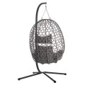 ΚΡΕΜΑΣΤΗ ΦΩΛΙΑ NESTA HM6468.01 ΓΚΡΙ ΜΕΤΑΛΛΟ & P.E.RATTAN 100x100x190Υεκ.