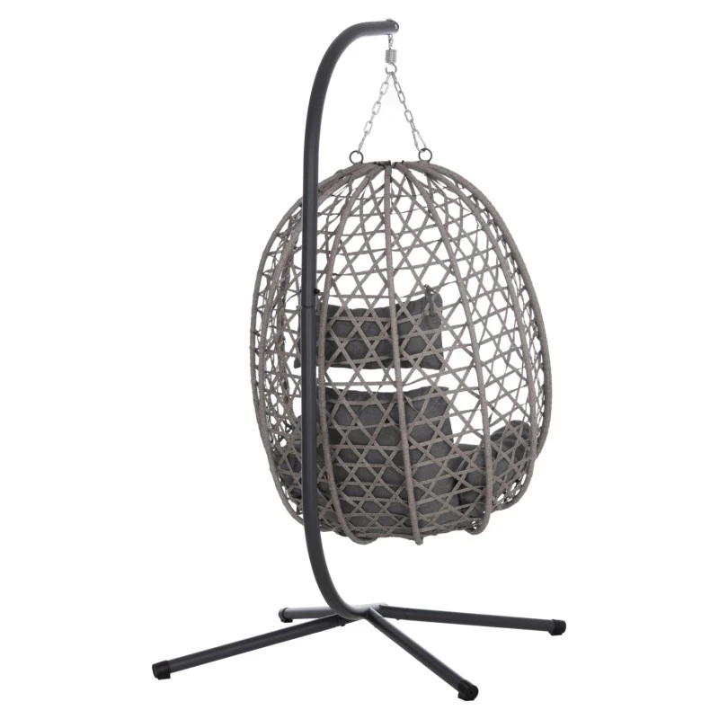 ΚΡΕΜΑΣΤΗ ΦΩΛΙΑ NESTA HM6468.01 ΓΚΡΙ ΜΕΤΑΛΛΟ & P.E.RATTAN 100x100x190Υεκ.