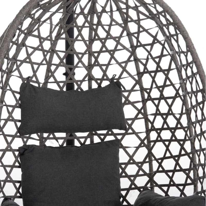 ΚΡΕΜΑΣΤΗ ΦΩΛΙΑ NESTA HM6468.01 ΓΚΡΙ ΜΕΤΑΛΛΟ & P.E.RATTAN 100x100x190Υεκ.