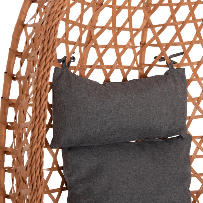 ΚΡΕΜΑΣΤΗ ΦΩΛΙΑ NESTA HM6468.05 ΜΑΥΡΟ ΜΕΤΑΛΛΟ--ΚΑΦΕ P.E.RATTAN 100x100x190Υεκ.