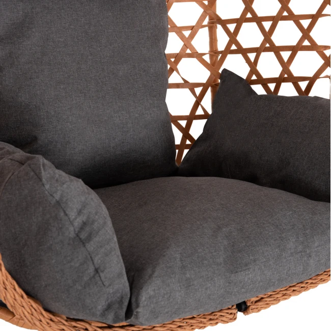 ΚΡΕΜΑΣΤΗ ΦΩΛΙΑ NESTA HM6468.05 ΜΑΥΡΟ ΜΕΤΑΛΛΟ--ΚΑΦΕ P.E.RATTAN 100x100x190Υεκ.