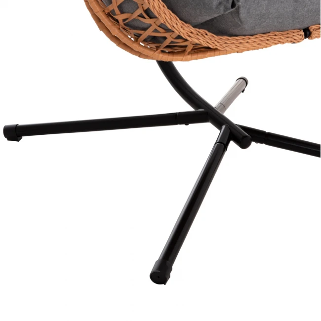 ΚΡΕΜΑΣΤΗ ΦΩΛΙΑ NESTA HM6468.05 ΜΑΥΡΟ ΜΕΤΑΛΛΟ--ΚΑΦΕ P.E.RATTAN 100x100x190Υεκ.