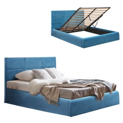 ΚΡΕΒΑΤΙ BRILEY ΒΕΛΟΥΔΟ ΠΕΤΡΟΛ ΜΕ ΑΠΟΘΗΚΕΥΤΙΚΟ ΧΩΡΟ 160x200 εκ. HM583.18