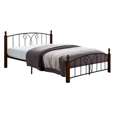 ΚΡΕΒΑΤΙ ΔΙΠΛΟ SUZIE HM585 ΓΙΑ ΣΤΡΩΜΑ 150x200 εκ. ΜΕΤΑΛΛΟ RUBBERWOOD