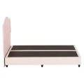 ΚΡΕΒΑΤΙ MALENA HM638.22 ΜΠΕΖ ΥΦΑΣΜΑ Τ. NUBUCK ΓΙΑ ΣΤΡΩΜΑ 150x200εκ.