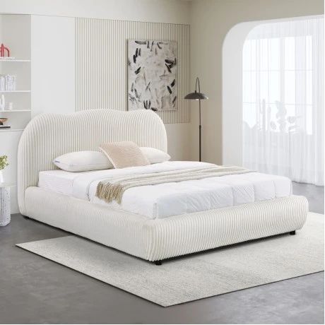 ΚΡΕΒΑΤΙ ΜΕ ΑΠΟΘ.ΧΩΡΟ KALLY HM729.03 ΜΠΕΖ FAUX FUR ΥΦΑΣΜΑ--ΓΙΑ ΣΤΡΩΜΑ 160x200εκ