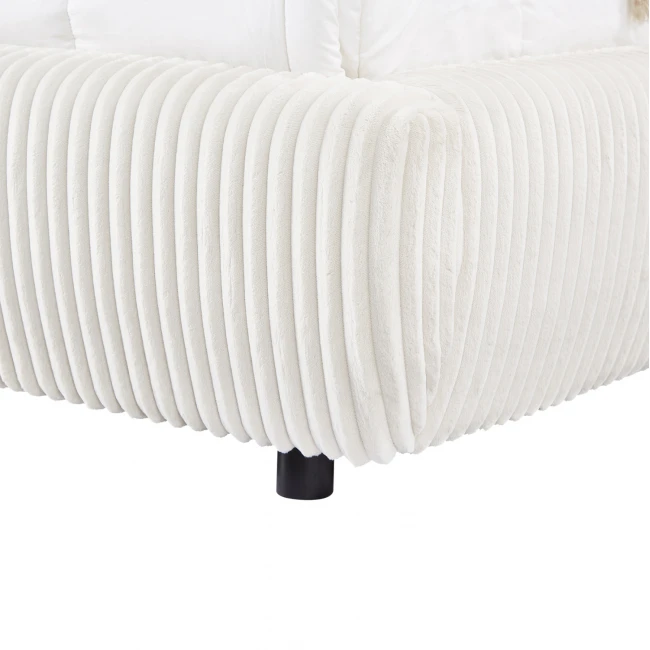 ΚΡΕΒΑΤΙ ΔΙΠΛΟ ΜΕ ΑΠΟΘ.ΧΩΡΟ KALLY HM729.03 ΜΠΕΖ FAUX FUR ΥΦΑΣΜΑ--ΣΤΡΩΜΑ 160x200εκ