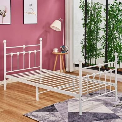 ΚΡΕΒΑΤΙ ΜΕΤΑΛΛΙΚΟ KAMIL 90x190 εκ. ΛΕΥΚΟ ΧΡΩΜΑ HM574.02