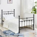 ΚΡΕΒΑΤΙ ΜΕΤΑΛΛΙΚΟ JACINDA 90x190 εκ. ΜΑΥΡΟ ΧΡΩΜΑ HM574.01