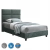 ΚΡΕΒΑΤΙ MILO ΑΠΟ ΠΡΑΣΙΝΟ ΥΦΑΣΜΑ τύπου NUBUCK HM652.27 ΓΙΑ ΣΤΡΩΜΑ 90x200 εκ.