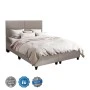 ΚΡΕΒΑΤΙ MILO HM616.32 ΜΠΕΖ ΥΦΑΣΜΑ ΓΙΑ ΣΤΡΩΜΑ 160x200εκ