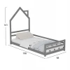 ΚΡΕΒΑΤΙ ΠΑΙΔΙΚΟ HOUSER HM676.05 τ.MONTESSORI ΞΥΛΟ ΠΕΥΚΟ ΓΚΡΙ- 190x90εκ